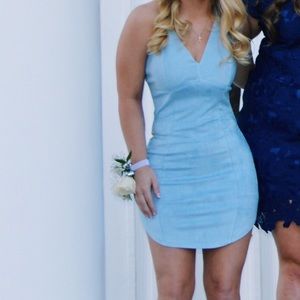 Baby Blue Suede Dress